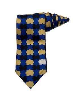 Wild Ties Clint Bohn Collection Puzzle Pieces Novelty Necktie 100% Silk